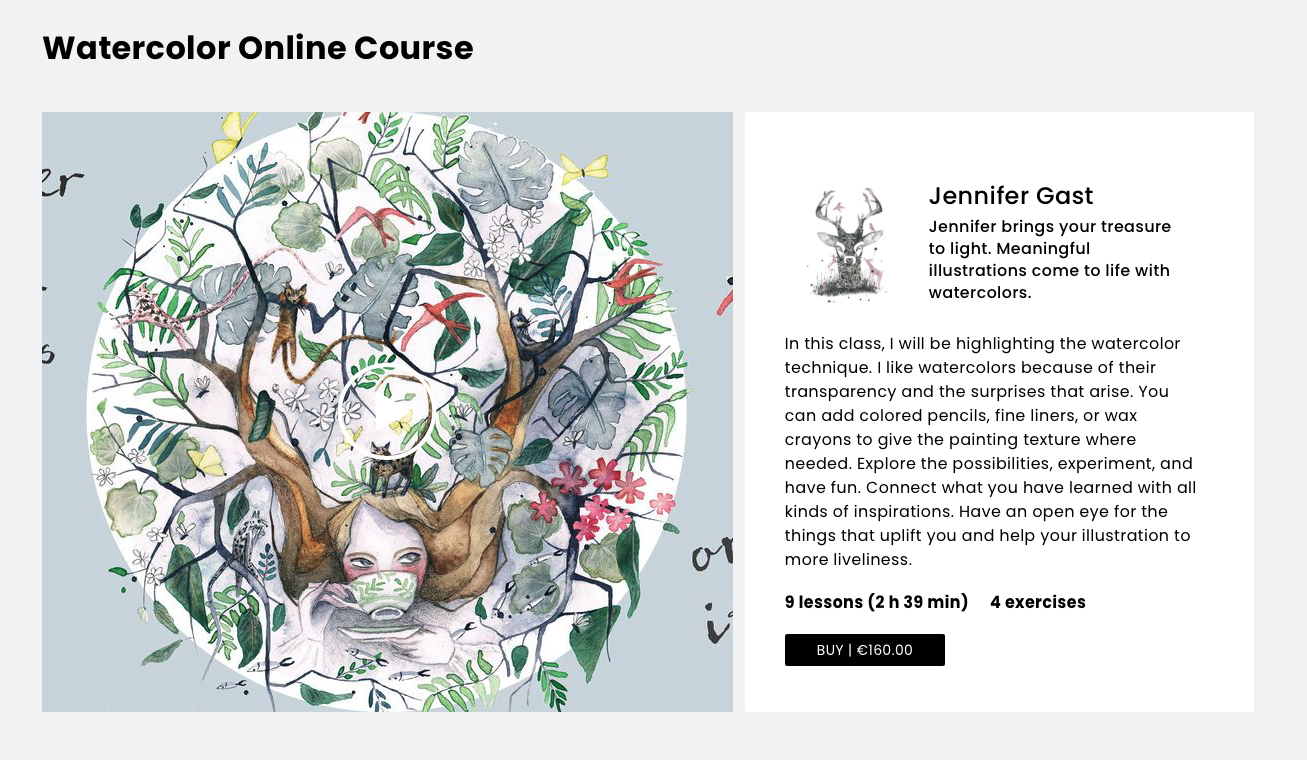 Watercolor Online Course by Jennifer Gast